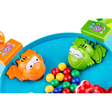 Gra planszowa: karmienie żabek, 28 kulek