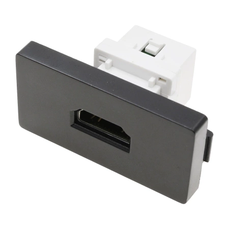 Moduł 1/2 - gniazdo HDMI - czarny - kompatybilny z ramkami Tawoia Glass