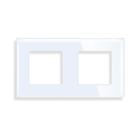 Ramka szklana - podwójna - biała - do modułów Tawoia Glass