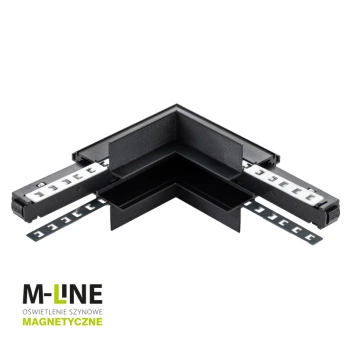 Łącznik kątowy do szyny magnetycznej wewnętrzny podtynkowy czarny M-LINE