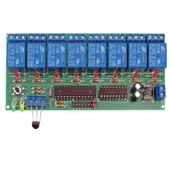 8-kanałowy przełącznik na podczerwień (max 8 x 8A/230V) , KIT AVT3138