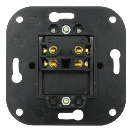 Włącznik żaluzjowy kołyskowy ceramiczny, okrągły z ramką, podtynkowy czarny Ceramic Loft