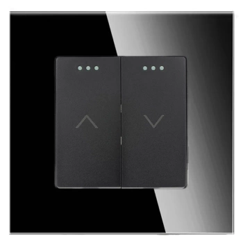 Włącznik szklany żaluzji rolet - czarny - Tawoia Glass