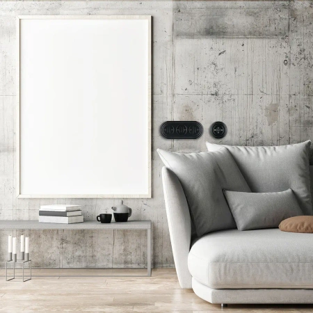 Włącznik światła krzyżowy obrotowy ceramiczny, kwadratowy podtynkowy czarny Ceramic Loft