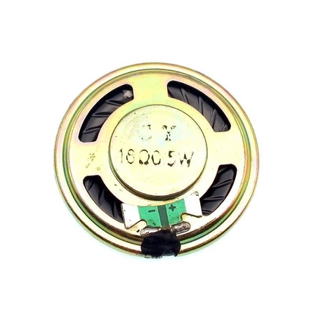 Głośnik miniaturowy, 0,5 W, 16 om, średnica 36 mm, wysokość 4 mm, membrana tworzywo sztuczne, YD36