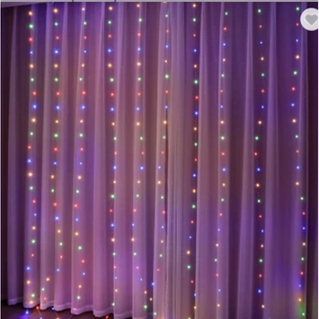 Kurtyna LED RGB 3x3m, zasilanie z USB, pilot