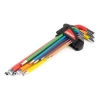 Zestaw kluczy imbusowych HEX z kulką - Extra Long, kolorowe 9 szt. AMIO-04299