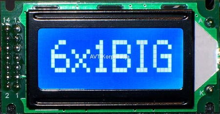 Wyświetlacz LCD alfanumeryczny 1x6 AC0601B-BIW W/B-E6 C