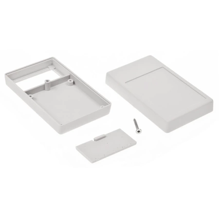 Obudowa 63x104, h=28mm, z miejscem na baterie, jasna, Z55