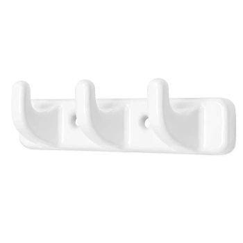 Ceramiczny wieszak ścienny potrójny biały 180x30x40mm Ceramic Loft