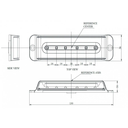 Lampa błyskowa LED do pojazdu, 30W, 6 LED, światło niebieskie, R65 R10, 12V/24V, LW0035