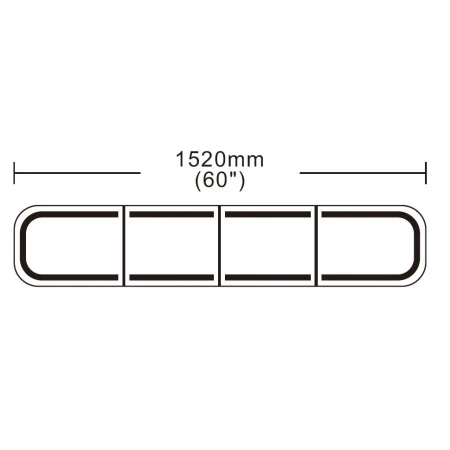 Belka ostrzegawcza LED ze sterownikiem, 1520x200x40mm TB2 blue BLK0073