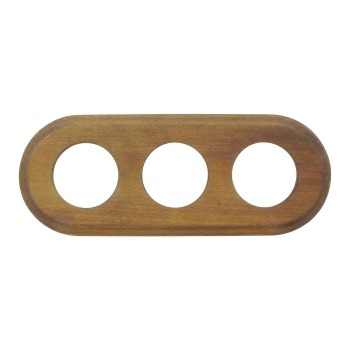 Ramka potrójna owalna ciemne drewno Ceramic Loft