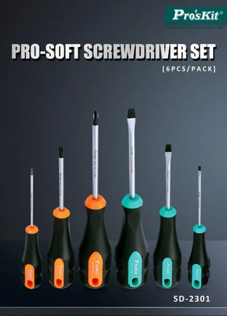Zestaw wkrętaków płaskich i krzyżakowych PH 6szt, Proskit SD-2301