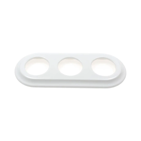 2x Gniazdko Schuko okrągłe + Gniazdko USB A+C 4A z ramką potrójną, białe, montaż podtynkowy, Ceramic Loft