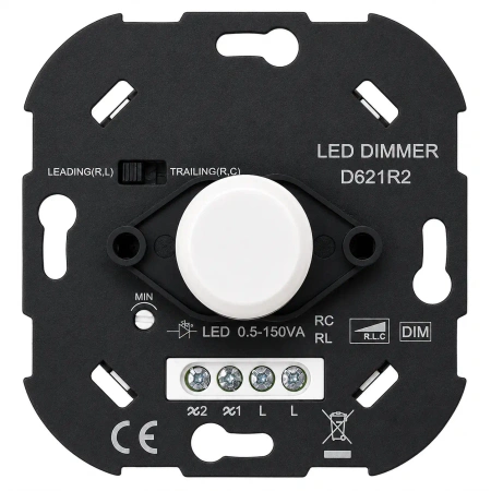 Dimmer LED 0.5-150VA ceramiczny podtynkowy moduł bez ramki okrągły biały Ceramic Loft