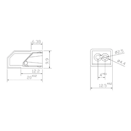 Złącze zatrzaskowe 2 pola, szybkozłącze instalacyjne 2.5mm2 450V