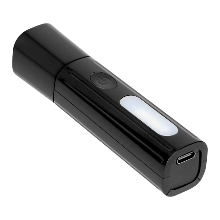 Latarka LED z zoomem i panelem bocznym, 300 lm, akumulator 500 mAh, ładowanie USB-C - Virone LT-32
