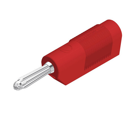 Wtyk izolowany 4mm z gniazdem 4mm, przykręcany 30A, czerwony BSB20