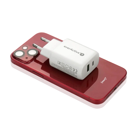 Ładowarka USB, ładowarka sieciowa, szybkie ładowanie QC3.0 + USB-C PD PPS 25W, everActive SC-370Q