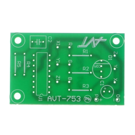 Wielokolorowy gadżet LED RGB na CMOS 4060 - PCB do projektu AVT 753