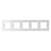 Ramka pięciokrotna, szklana, biała, QUAD Electromalt, QAD1005GW