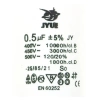 Kondensator rozruchowy do silnika 0,5µF 450VAC, CBB60, konektory, Ø30 × 56 mm