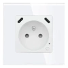 Gniazdo elektryczne z uziemieniem z USB C+C 20W z pomiarem energii (watomierz) ZigBee białe podtynkowe z ramką szklaną - TAWOIA Glass