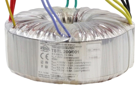 Transformator toroidalny 200VA Indel TSTL 200/001 230V (300V, 160V, 2x6.3V) do wzmacniaczy lampowych