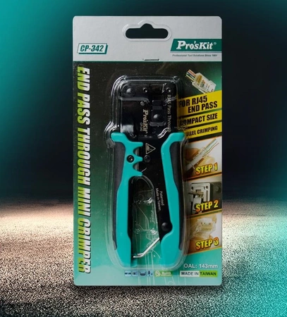 Zaciskarka RJ45 do wtyków przelotowych 8 pin kat.5, Proskit CP-342