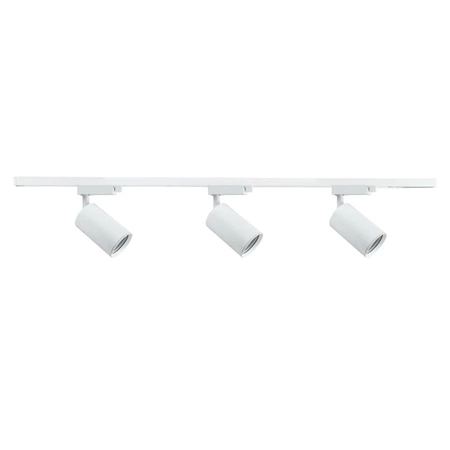 Zestaw oświetlenia szynowego X-LINE: 3 reflektory GU10, 1m szyny, biały