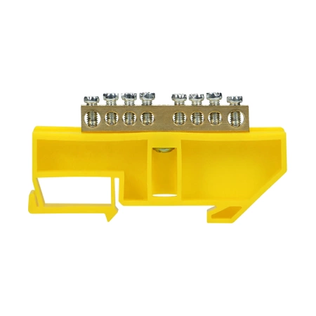Listwa zaciskowa dla uziemienia PE, 8 przewodów, szyna DIN, żółta, ORNO 8204