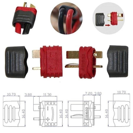 Złącze wysokoprądowe DEAN-T komplet: męskie + żeńskie z osłoną