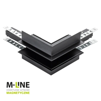 Łącznik kątowy do szyny magnetycznej zewnętrzny podtynkowy czarny M-LINE