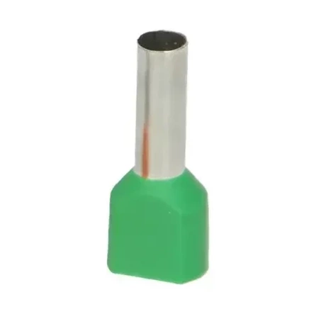 Tulejka podwójna miedziana izolowana przekrój do 6.0mm2 dł.14mm, blister 25szt.