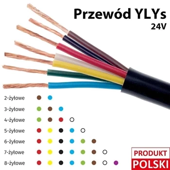 Przewód YLY-s samochodowy wielożyłowy, linka 4x0.75mm2, 1mb