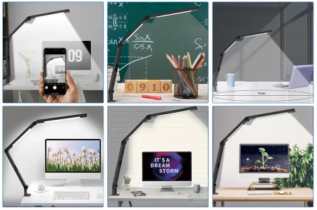 Profesjonalna lampa biurkowa LED 12W, 1 ramienna biała L003