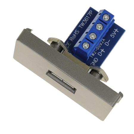 Moduł 1/2 - ładowarka USB 2.4A, 1x USB - szary - kompatybilny z ramkami Tawoia Glass