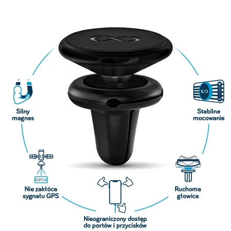 Uchwyt samochodowy magnetyczny, montowany na kratkę, eXc HOLD