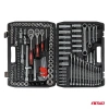 Zestaw 150 narzędzi: nasadki 1/4", 3/8" i 1/2", Torx E, klucze płasko-oczkowe, imbusy, w walizce - AMiO 05019
