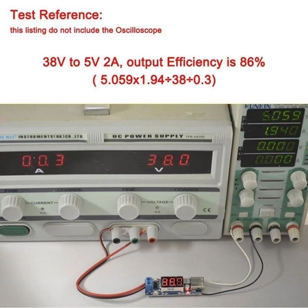 Zasilacz USB 5V 2A - przetwornica 6-40V na 5V z woltomierzem i nastawami prądu