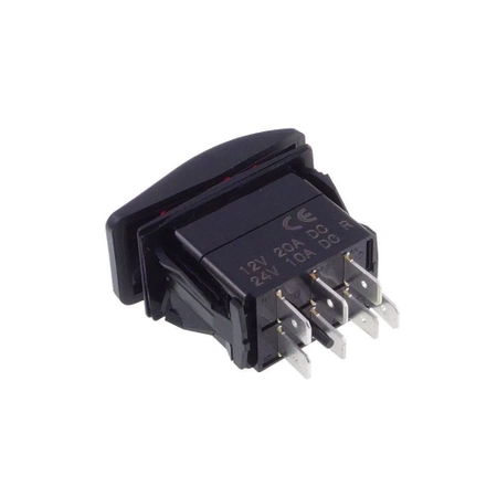 Przełącznik ON-OFF-ON 3-poz 7-pin 2 LED czerwone Carling
