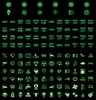 Naklejki fluorescencyjne z piktogramami na przełączniki, zestaw 132 sztuk