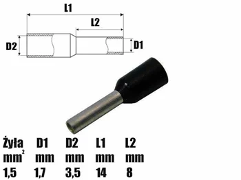 Tulejka kablowa izolowana 1.5mm² 8mm - końcówka tulejkowa SGE 601230