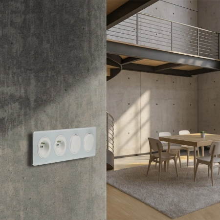 Włącznik światła schodowy podwójny, montaż podtynkowy, kolor biały OVAL Electromalt, OVA1009W