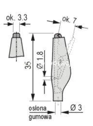 Krokodylek w osłonie gumowej, rozwarcie 7mm, przyłącze lutowane, zielony