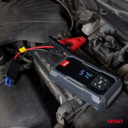 Jump Starter PRO 12V 7.2Ah 600A 4w1 Starter/Latarka/Kompresor/Powerbank AMIO 04674