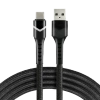 Kabel USB – USB-C RGB LED 1m, szybkie ładowanie 3A, pleciony, czarny – everActive CBB-1CBR