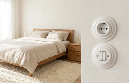 Włącznik pojedynczy okrągły czarny ceramiczny podtynkowy z ramką - Ceramic Loft