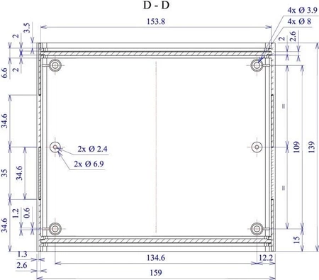 Obudowa 139x159, h=59mm wentylowana, z panelem, Z4A